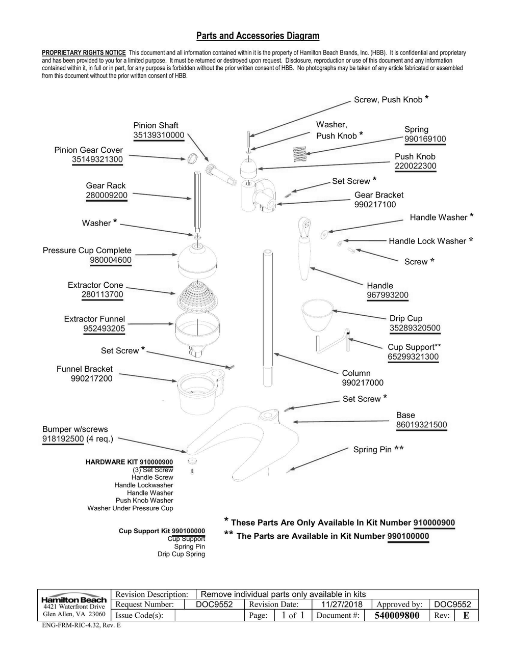 Diagram Diagram and Parts List for  Hamilton Beach Juicer